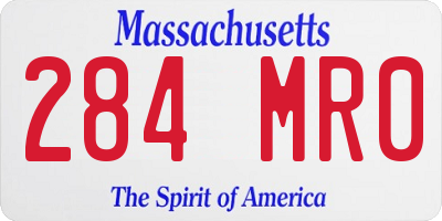 MA license plate 284MR0