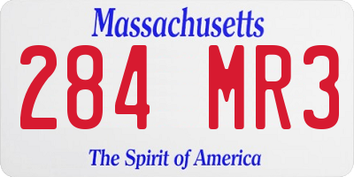 MA license plate 284MR3