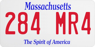 MA license plate 284MR4