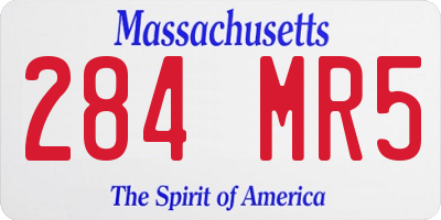 MA license plate 284MR5