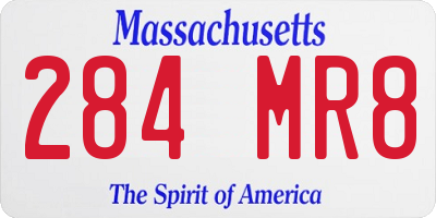 MA license plate 284MR8