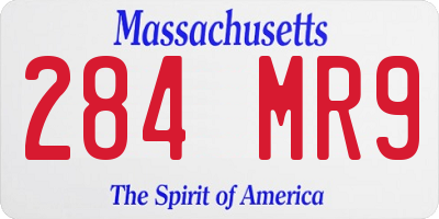 MA license plate 284MR9