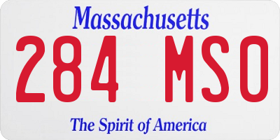 MA license plate 284MS0