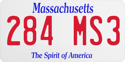 MA license plate 284MS3
