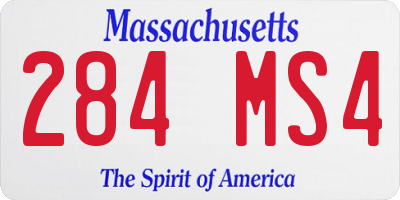 MA license plate 284MS4