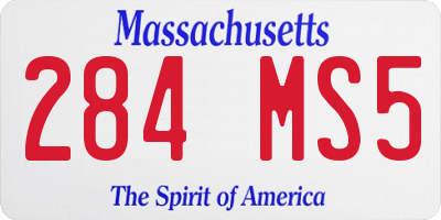 MA license plate 284MS5