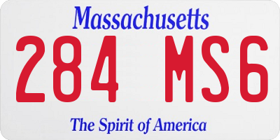 MA license plate 284MS6
