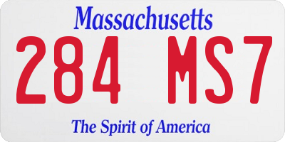MA license plate 284MS7