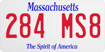 MA license plate 284MS8