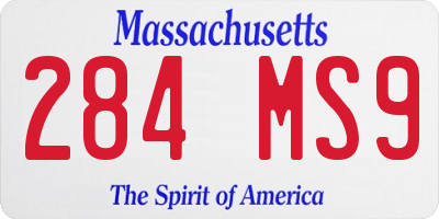 MA license plate 284MS9
