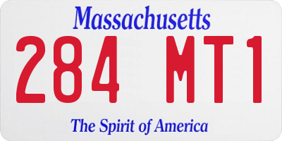 MA license plate 284MT1