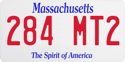MA license plate 284MT2