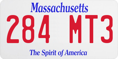 MA license plate 284MT3