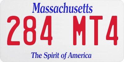 MA license plate 284MT4