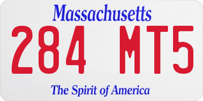 MA license plate 284MT5
