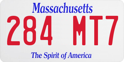 MA license plate 284MT7