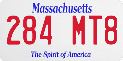 MA license plate 284MT8