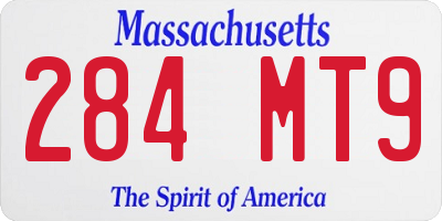 MA license plate 284MT9