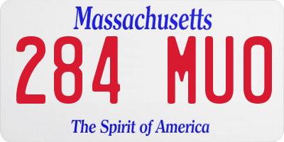MA license plate 284MU0