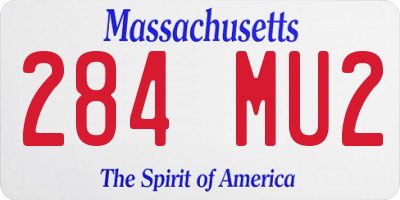 MA license plate 284MU2