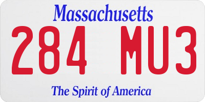 MA license plate 284MU3