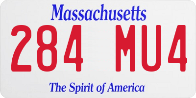 MA license plate 284MU4