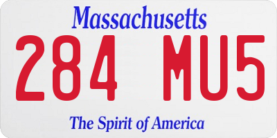 MA license plate 284MU5
