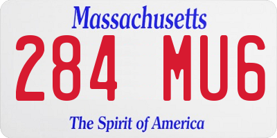 MA license plate 284MU6