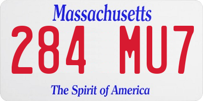 MA license plate 284MU7