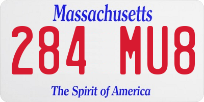 MA license plate 284MU8