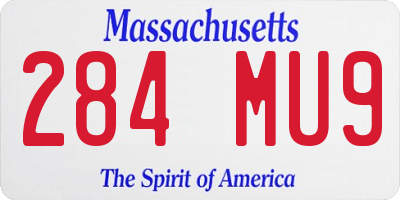 MA license plate 284MU9