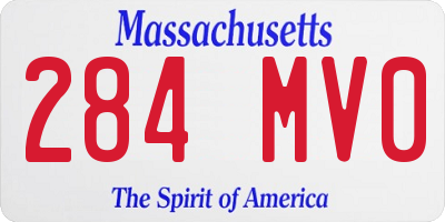 MA license plate 284MV0