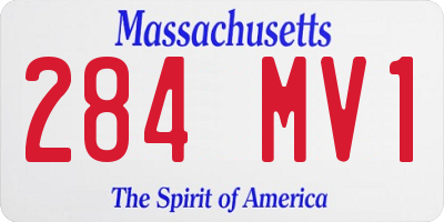 MA license plate 284MV1