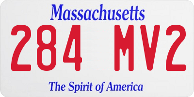 MA license plate 284MV2