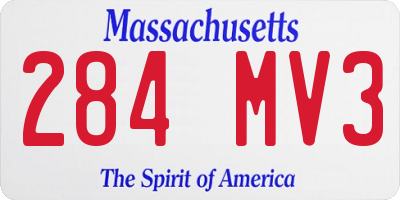 MA license plate 284MV3