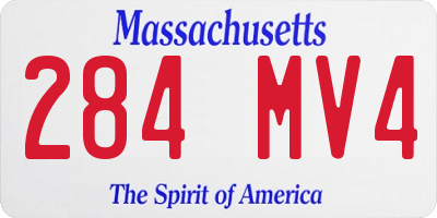 MA license plate 284MV4