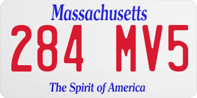 MA license plate 284MV5