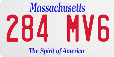 MA license plate 284MV6