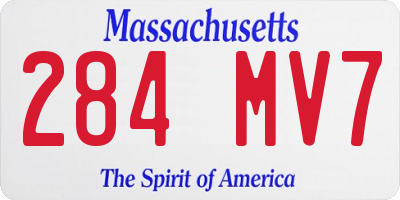 MA license plate 284MV7