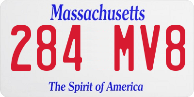 MA license plate 284MV8