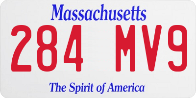 MA license plate 284MV9