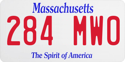 MA license plate 284MW0