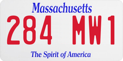 MA license plate 284MW1