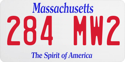 MA license plate 284MW2