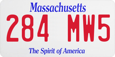 MA license plate 284MW5