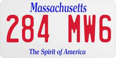 MA license plate 284MW6