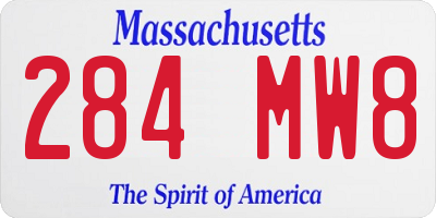 MA license plate 284MW8