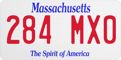 MA license plate 284MX0