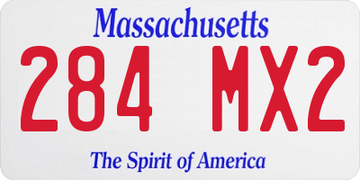 MA license plate 284MX2