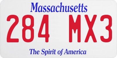 MA license plate 284MX3
